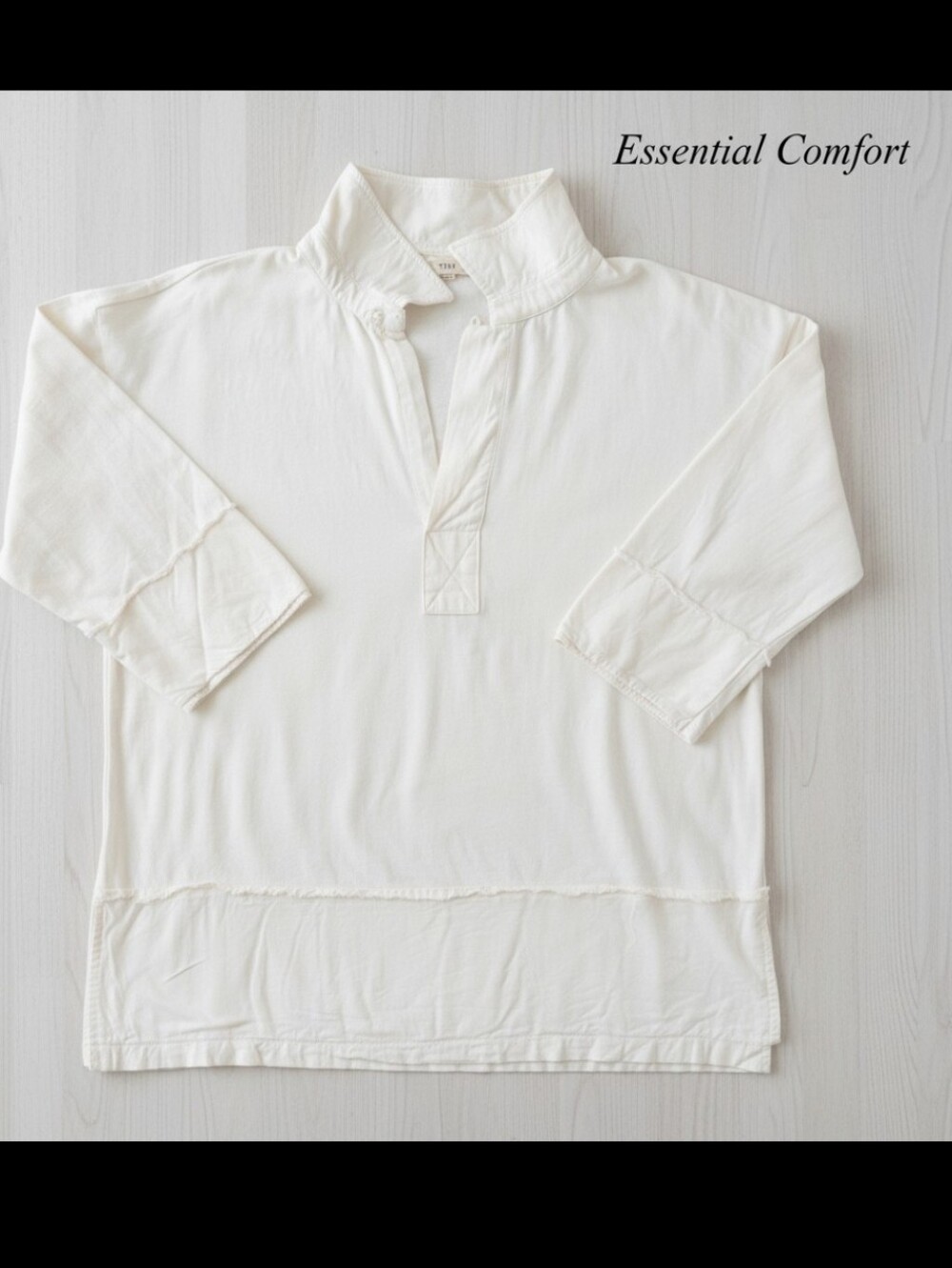 Anthropologie Tiny Ivory Cotton Blend Mock Neck Pullover Top | Size Medium